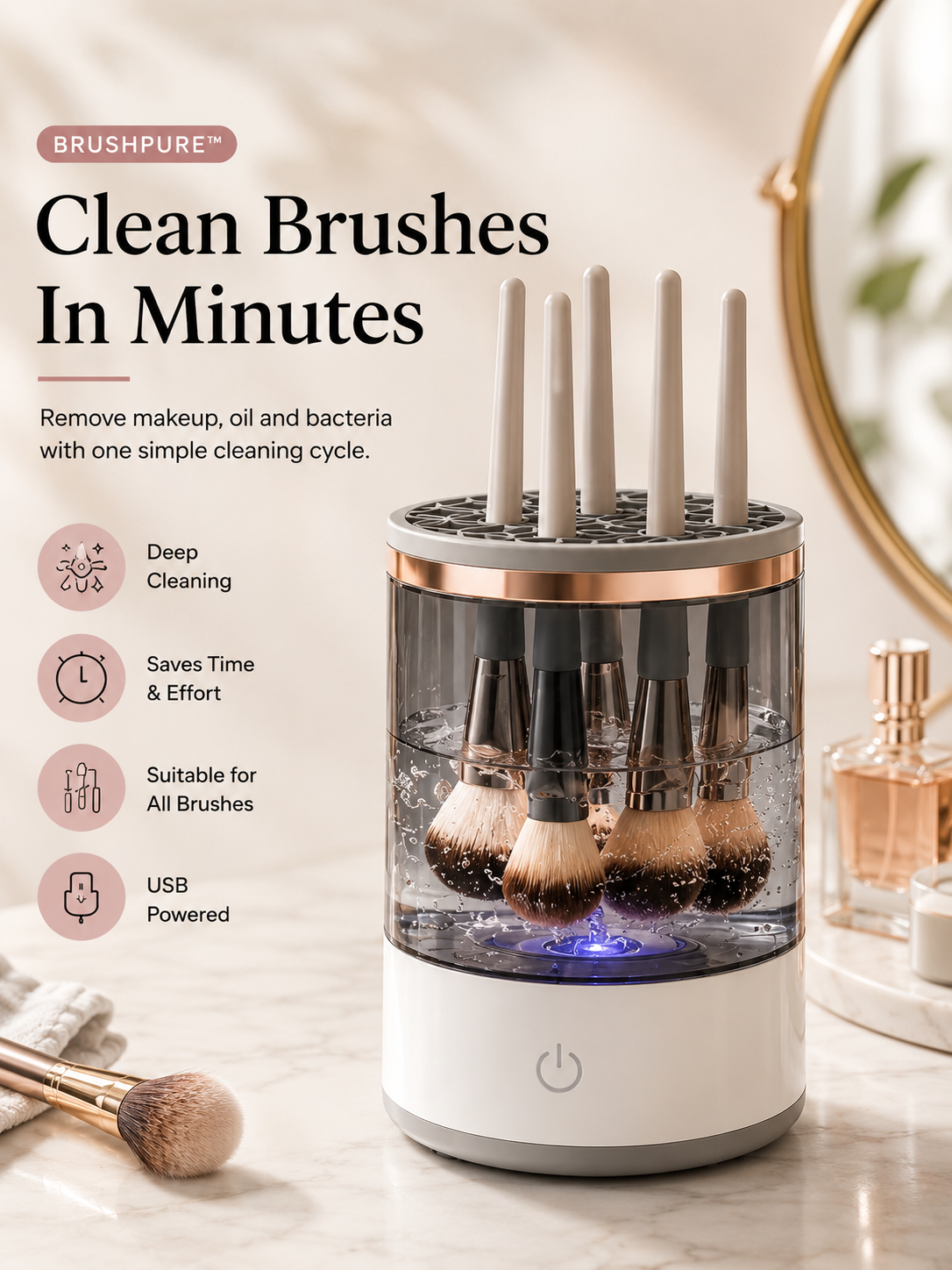 BrushPure™ Makeup Brush Cleaner | Clean Brushes in Minutes