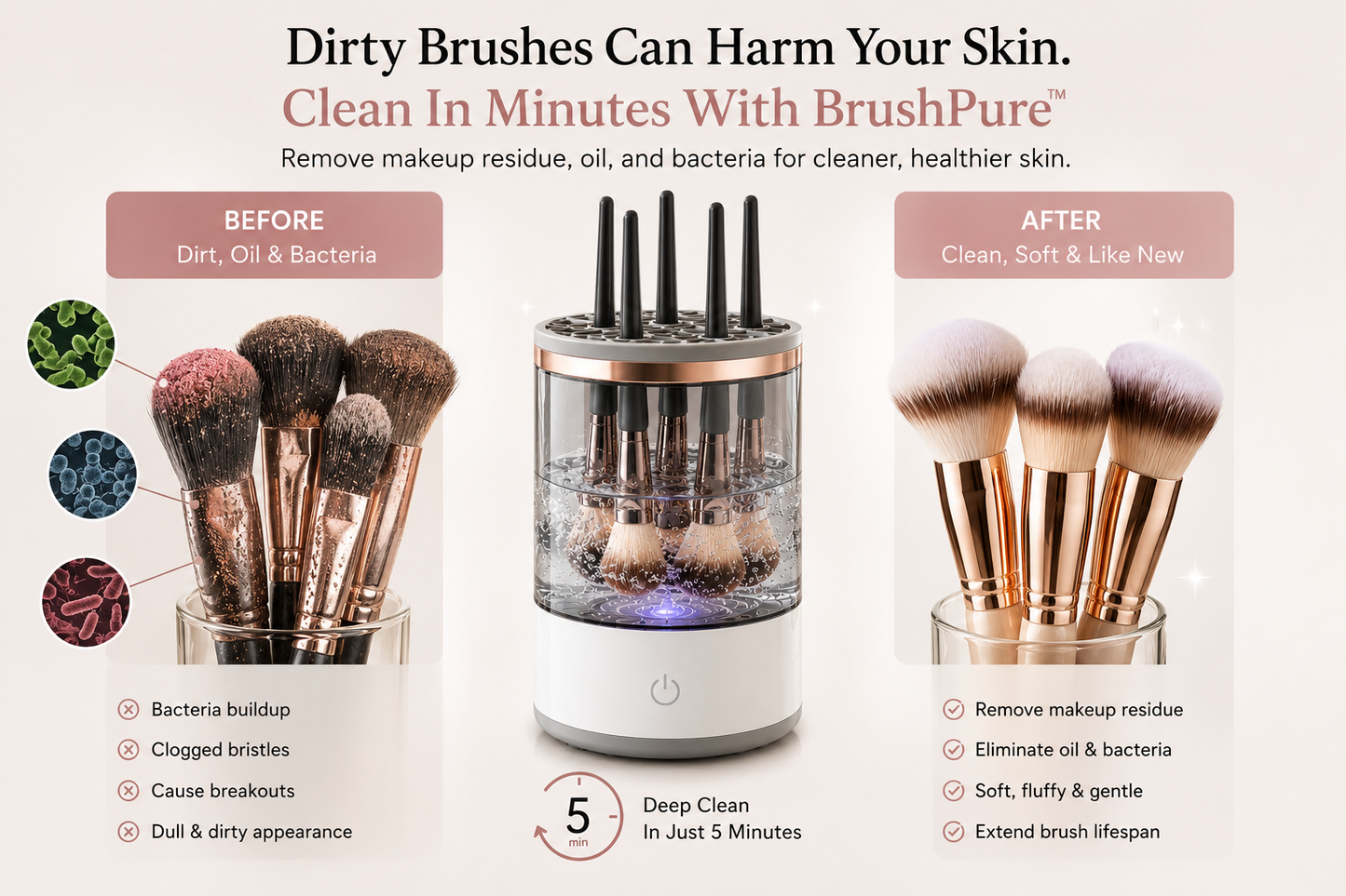 BrushPure™ Makeup Brush Cleaner | Clean Brushes in Minutes