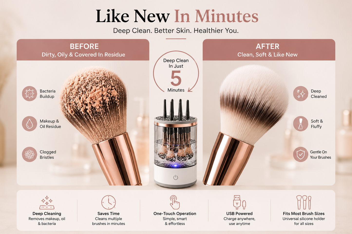 BrushPure™ Makeup Brush Cleaner | Clean Brushes in Minutes