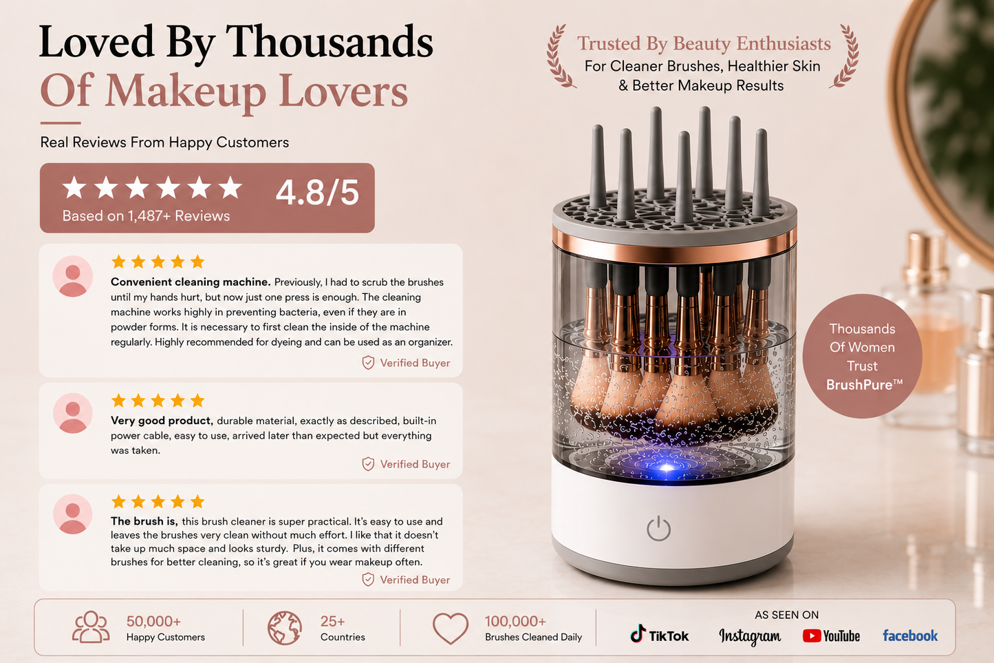 BrushPure™ Makeup Brush Cleaner | Clean Brushes in Minutes